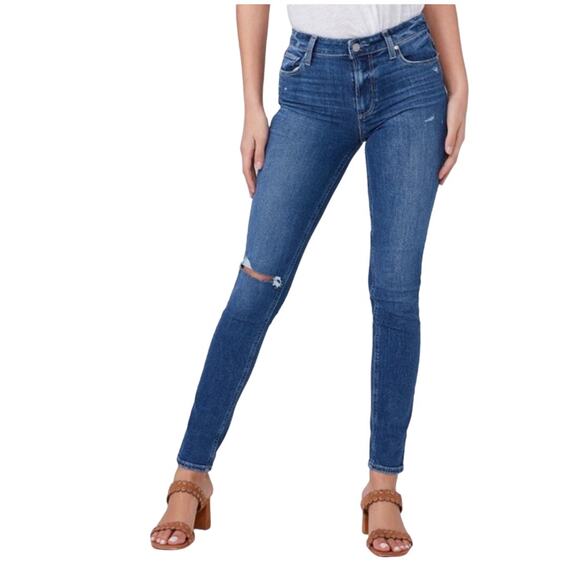 Paige Hoxton Ankle Skinny Jeans in Blaine Destructed Size 27 - Picture 1 of 7